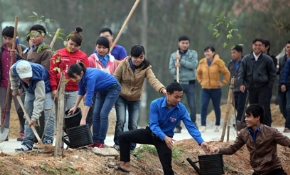 Sinh viên Duy Tân hăng hái chung tay “Tết Trồng cây”